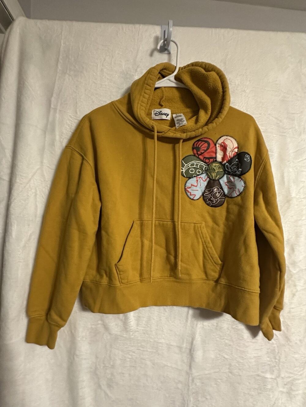 Disney Parks Bambi pullover hoodie with quilted patchwork flower size S